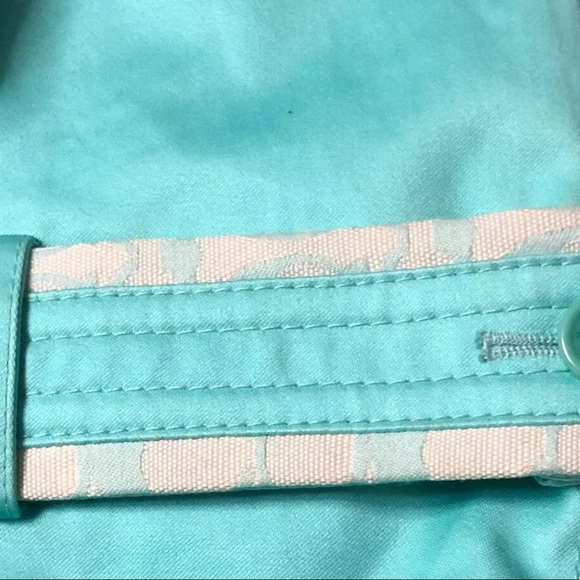 Y2K Coach Long Coat w/ Logo Lining in Tiffany Blue - Picture 4 of 11